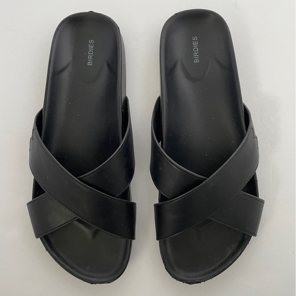 Birdies The Robin Leather Slide
Sandals in Black